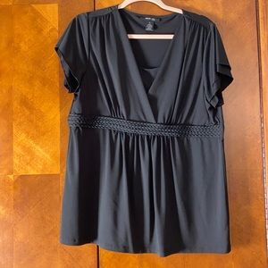Women’s Style and co petite XL Black blouse NWOT